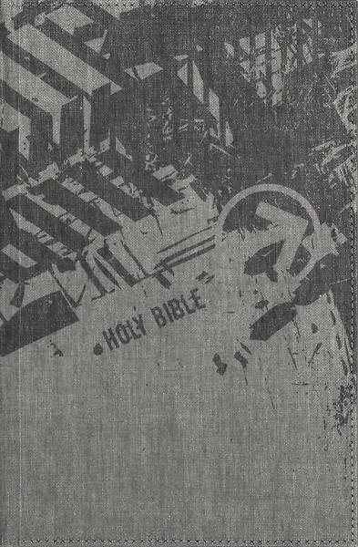 Picture of NIV Bible for Kids, Large Print, Cloth Over Board, Gray, Red Letter Edition, Comfort Print: Thinline Edition