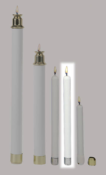 Picture of Candles Tube 10" White Tapered Pair