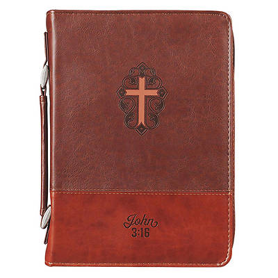 Picture of Bible Cover Luxleather Cross John 3:16 Large