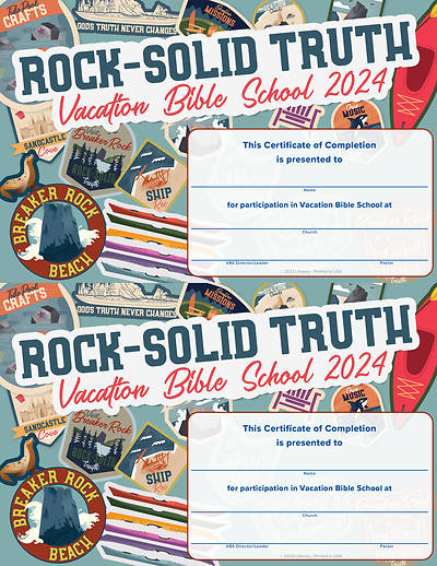 Picture of Vacation Bible School VBS 2024 Breaker Rock Beach PK50 Completion Certificates