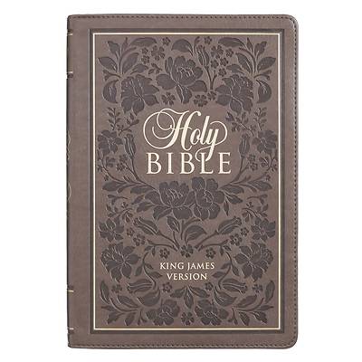 Picture of KJV Bible Thinline Brown with Flowers