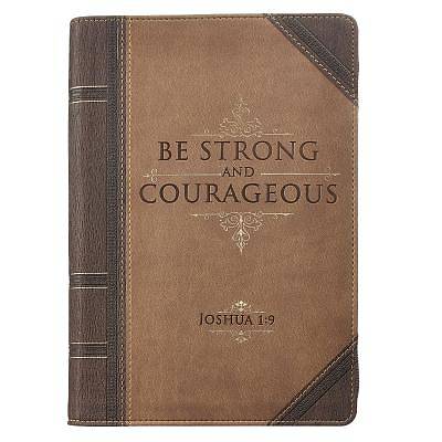 Picture of Journal Lux-Leather with Zipper Be Strong Joshua 1