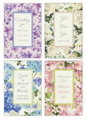 Floral Wedding Cards, Box of 12 (Mixed Scripture)