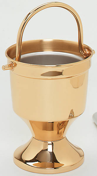 Picture of Koleys K164S/BRONZE 7" Holy Water Pot w/ Sprinkler & Liner Satin
