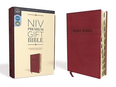 Picture of NIV, Premium Gift Bible, Leathersoft, Burgundy, Red Letter Edition, Indexed, Comfort Print