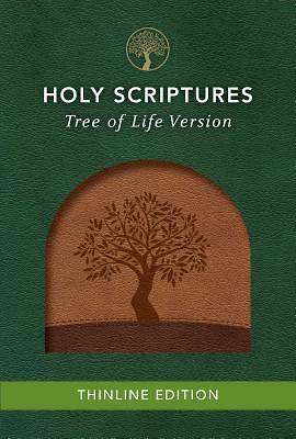 Picture of Tlv Thinline Bible, Holy Scriptures, Walnut/Brown, Tree Design Duravella