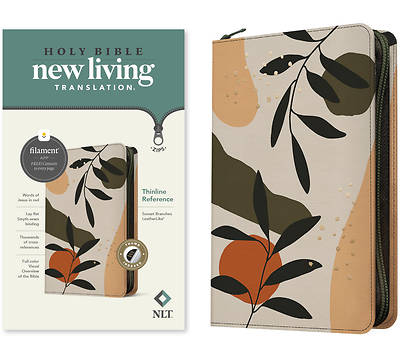 Picture of NLT Thinline Reference Zipper Bible, Filament Enabled Edition (Leatherlike, Sunset Branches, Indexed)