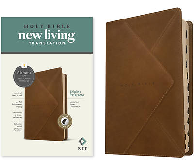 Picture of NLT Thinline Reference Bible, Filament Enabled Edition (Leatherlike, Messenger Brown, Indexed)