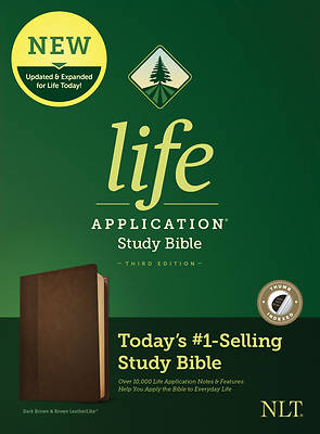 Picture of NLT Life Application Study Bible, Third Edition (Leatherlike, Dark Brown/Brown, Indexed)