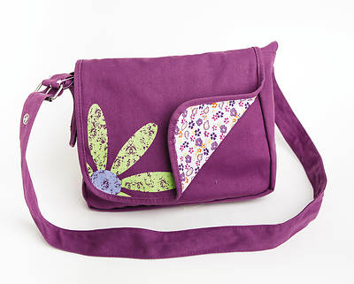 Picture of Faithgirlz Messenger Bag Fabric Medium Grape Book & Bible Cover [With Detachable Coin Purse]