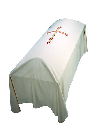 Picture of Ivory Liberty with Latin Cross Small Funeral Pall 7 x 5