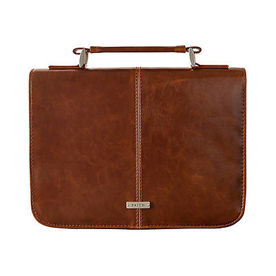Picture of Brown LL Bible Cover Faith Badge Med