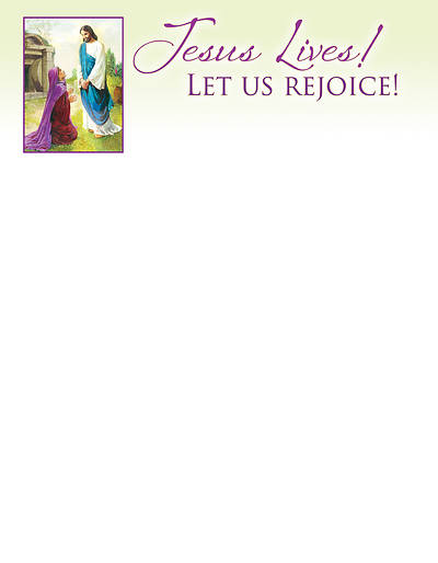 Picture of Jesus Lives! Let Us Rejoice! Easter Letterhead