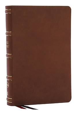 Nkjv, Single-Column Reference Bible, Verse-By-Verse, Genuine Leather, Brown, Red Letter, Comfort Print