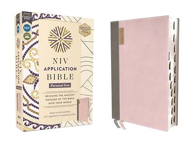 Picture of NIV Application Bible, Personal Size, Leathersoft, Pink, Red Letter, Thumb Indexed, Comfort Print