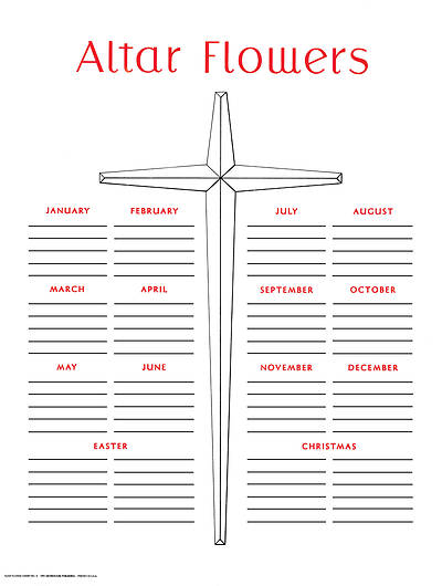 Picture of Altar Flower Chart #3