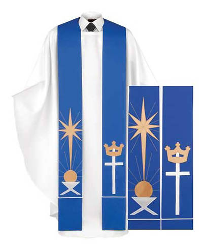 Picture of Blue Manger, Star and Cross Stole