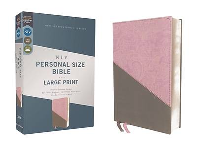 Picture of Niv, Personal Size Bible, Large Print, Leathersoft, Pink/Gray, Red Letter Edition, Comfort Print