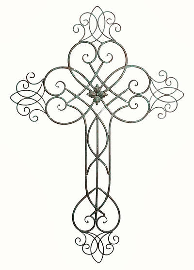 Picture of Ornamental Metal Wall Cross Patina Finish 36"