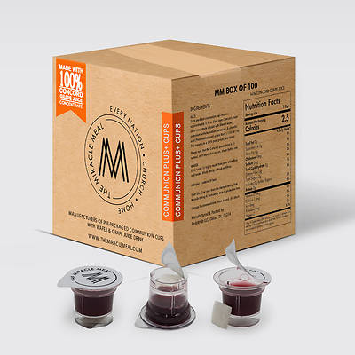 The Miracle Meal Communion Plus+ Cups with 100% Concord Grape Juice & Wafer - Box of 100