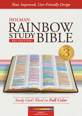 Picture of KJV Rainbow Study Bible, Maroon Leathertouch, Indexed