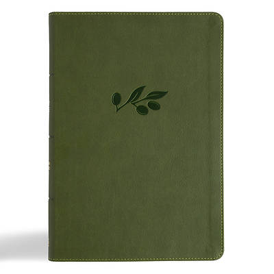 Picture of CSB Giant Print Single-Column Bible, Olive Leathertouch