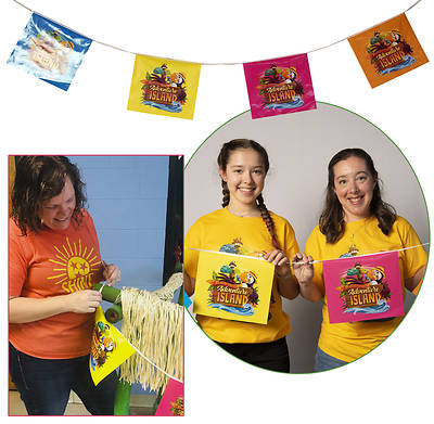 Picture of Vacation Bible School (VBS) 2021 Discovery on Adventure Island Logo String Flags
