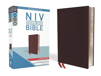 Picture of NIV, Thinline Bible, Large Print, Bonded Leather, Burgundy, Red Letter Edition