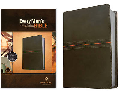 Picture of Every Man's Bible NLT (Leatherlike, East-West Grey)