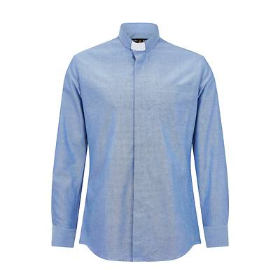 Picture of Fair Trade Men's Cotton Long Sleeve Blue Oxford Tailored Shirt 17"