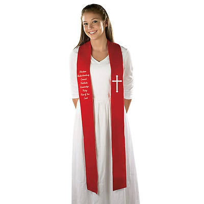 Gifts of the Holy Spirit Confirmation Stole Red