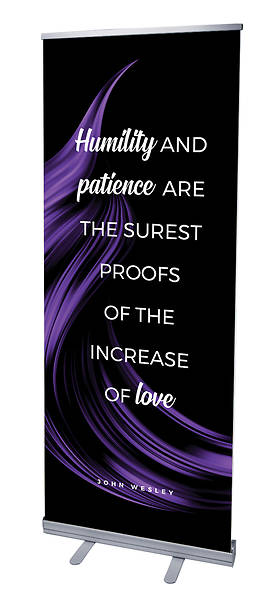 Humilty and Patience Color Swirl Words of Wesley Rollup Banner