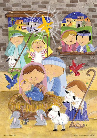 Picture of Smiling Shepherds Advent Calendar With Envelope