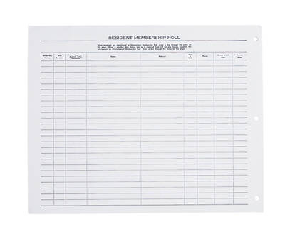 Picture of Church Membership Record Loose - Leaf Sheets
