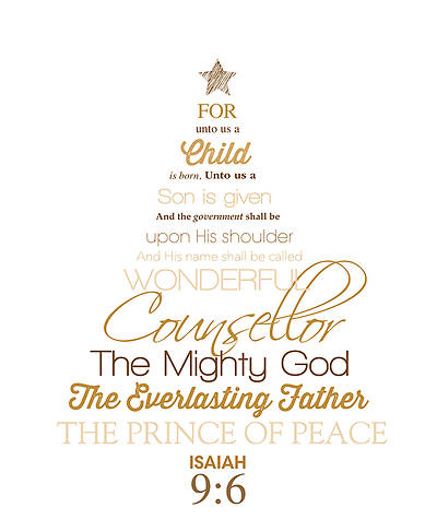 Picture of For Unto Us Tree Art Christmas Legal Size Bulletin