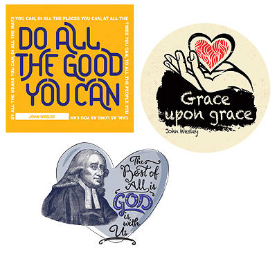 John Wesley Stickers (Package of 6)