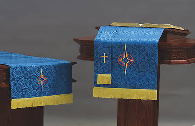 Picture of Abbott Hall TRN Blue Star Cross Three-Piece Parament Set