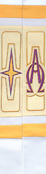 Picture of White Revelation Star Cross Alpha Omega 110" Stole