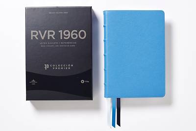 Reina Valera 1960 Biblia Ultrafina, Letra Gigante, Colección Premier, Azul, Interior a DOS Colores