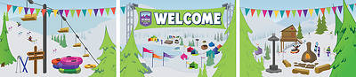 Picture of VBS 2026 Snowball Mountain Challenge Complete Decorating Mural Package (9 panels tile to 6' x 27')