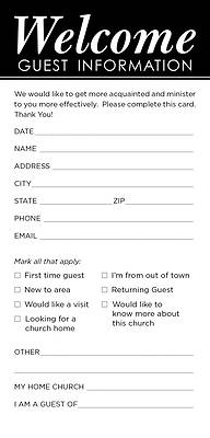 Cards Guest Information Package of 50