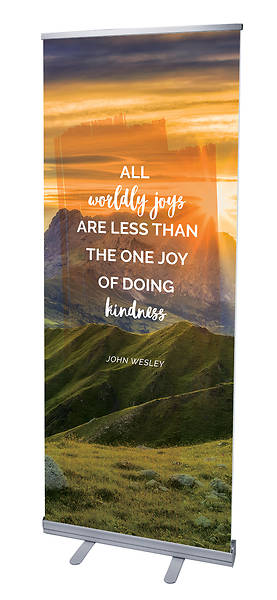 All Worldly Joys Nature Scene Words of Wesley Rollup Banner