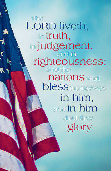 Picture of The Lord Liveth in Truth Patriotic Regular Size Bulletin