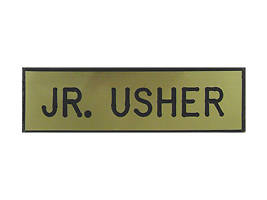 Gold and Black Junior Usher Pin-On Badge