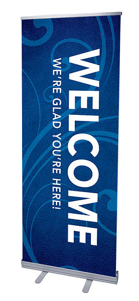 Picture of Flourish Welcome RollUp Banner with Stand