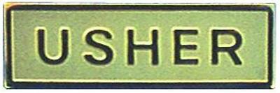 Picture of Gold Metal Usher Magnetic Badge