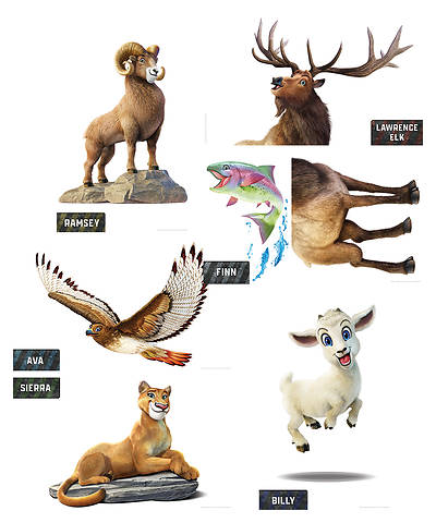 Picture of Vacation Bible School VBS 2021 Rocky Railway Giant Bible Memory Buddy Poster Pack (set of 6) (3'x5')