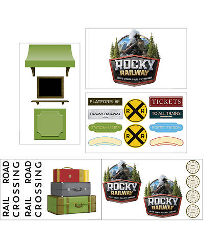 Picture of Vacation Bible School VBS 2021 Rocky Railway Giant Decorating Poster Pack: Depot (set of 5, incl logo) (3'x5')