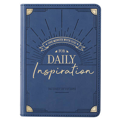 Picture of One Minute with God for Daily Inspiration Devotional, Blue Faux Leather Flexcover