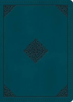 Picture of ESV Large Print Personal Size Bible, Red Letter (Trutone, Deep Teal, Ornament Design)
